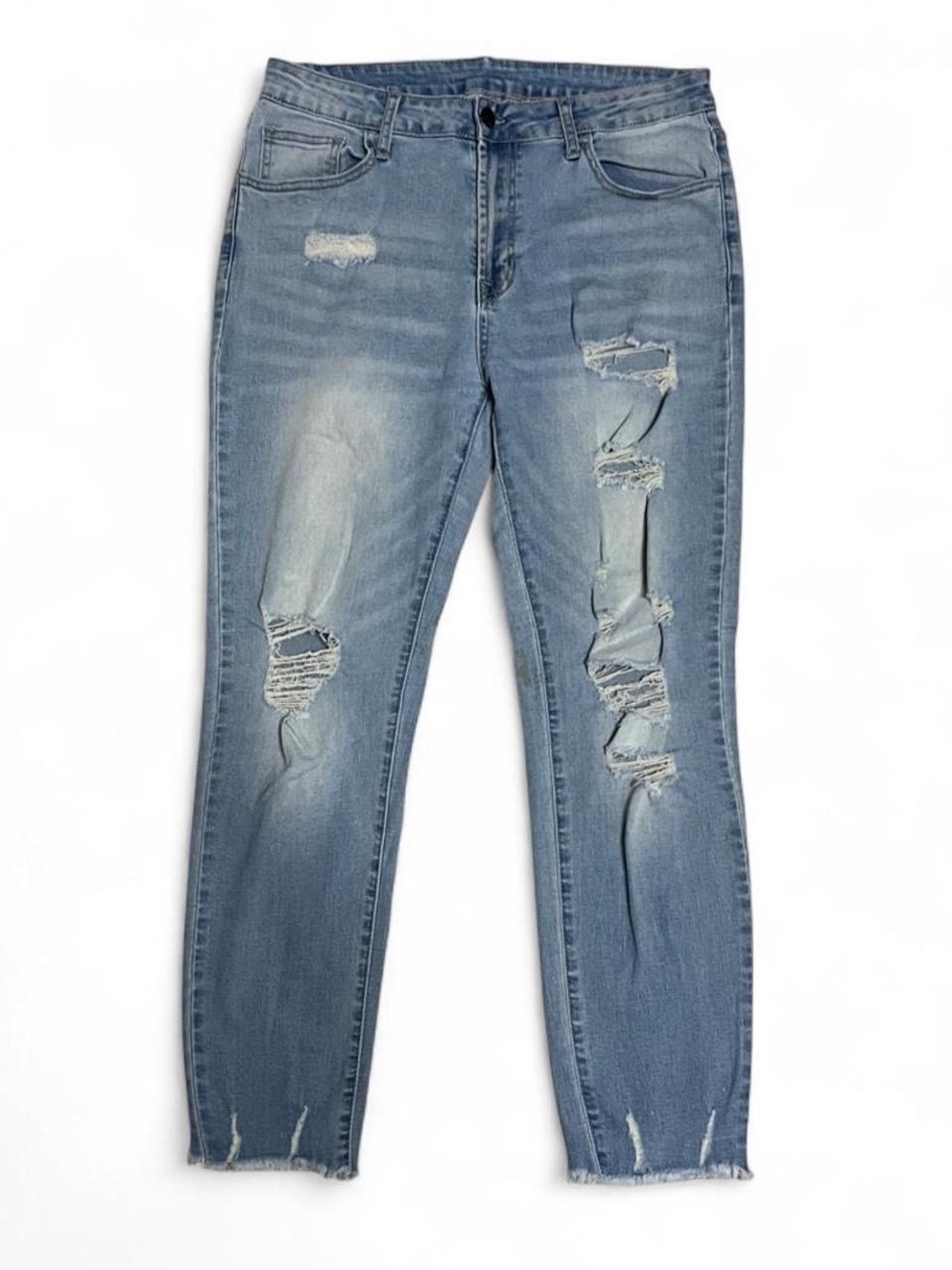 Women’s Light Blue Distressed Skinny Jeans